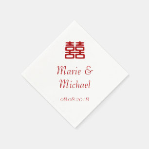 Dunkelrot Doppelfröhlichkeit - elegant Serviette