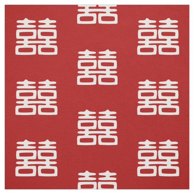 Dunkelrot Doppelglücklich - kühl Stoff (Muster)