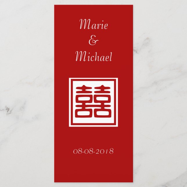 Dunkelrot Doppelglücklich - Platz Menükarte (Vorderseite)