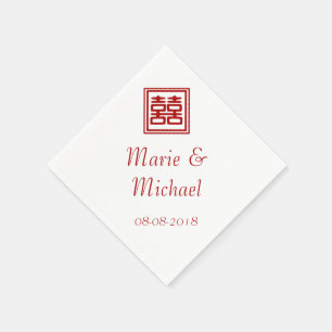 Dunkelrot Doppelglücklich - Platz Serviette