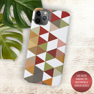Dunkelrot Grün Taupe Braun Weiß Polygon Kunst Case-Mate iPhone Hülle