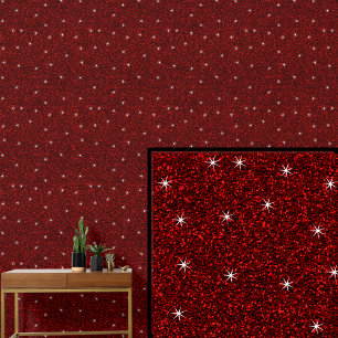 Dunkelrot mit Sparkle-Sternen Tapete