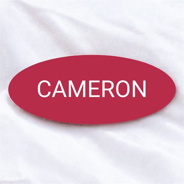 Dunkelrot Oval Name Tag Abzeichen Button oder Magn (MISOOK Magnetic Oval Name Tag Dark Red)