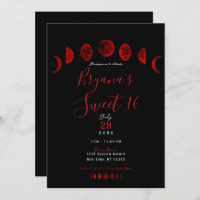 Dunkelrot-schwarzer Mond Phases Gothic Wedding Swe