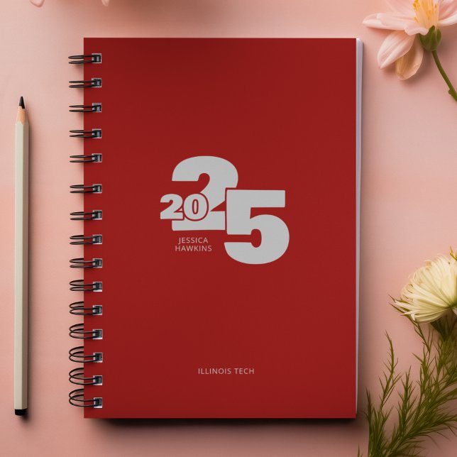 Dunkelrot-übererzeltes Jahr Spiralwoche Planer (Von Creator hochgeladen)