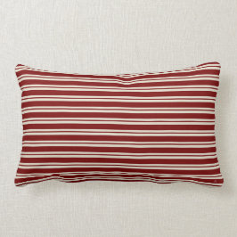 Dunkelrot und Creme Candy Cane Streifen Lendenkissen