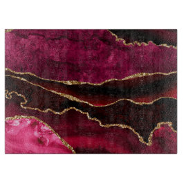 Dunkelrot und Gold Glitzer Marmorsäle Agate Schneidebrett
