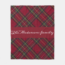 Dunkelrot und grüne Weihnachten kariert Fleecedecke