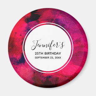 Dunkelrot und Lila kühl Moderner Abstrakter Geburt Magnet