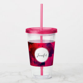 Dunkelrot und Lila kühl und modern Abstrakt Acryltrinkbecher