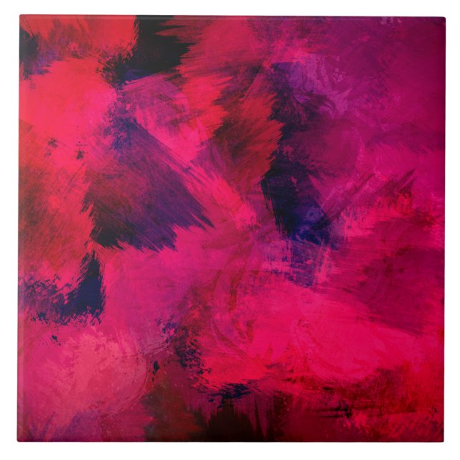 Dunkelrot und Lila kühl und modern Abstrakt Fliese (Vorderseite)