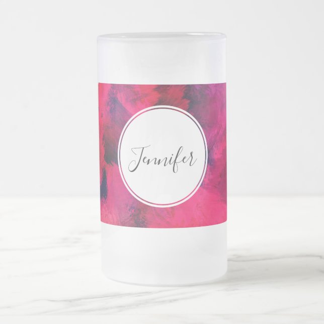 Dunkelrot und Lila kühl und modern Abstrakt Mattglas Bierglas (Mittel)