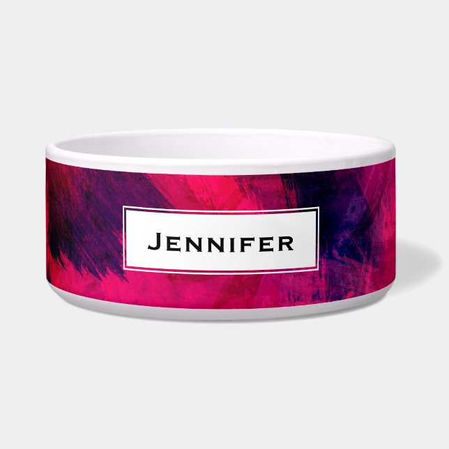 Dunkelrot und Lila kühl und modern Abstrakt Napf (Vorderseite)