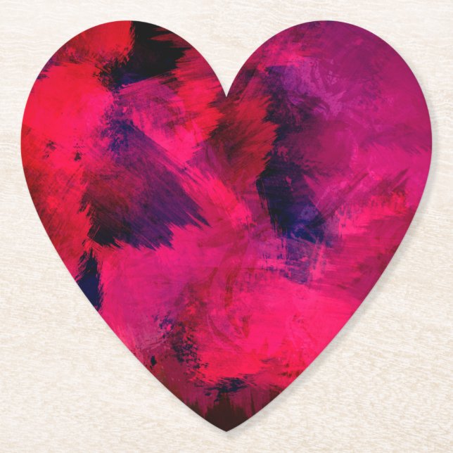 Dunkelrot und Lila kühl und modern Abstrakt Untersetzer (Vorderseite)