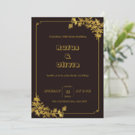 Dunkelrot und orange ästhetische Hochzeitseinladun Einladung