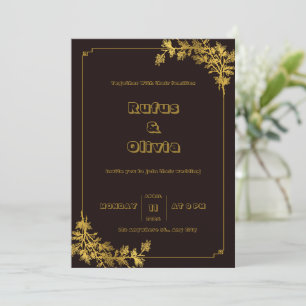Dunkelrot und orange ästhetische Hochzeitseinladun Einladung
