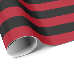 Dunkelrot und Schwarz gestreift Geschenkpapier