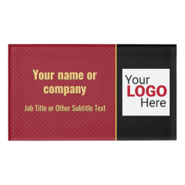 Dunkelrot und schwarzer Firmenstreifen - Ihr Brand Namenschild