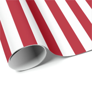 Dunkelrot-Weiß gestreift Geschenkpapier