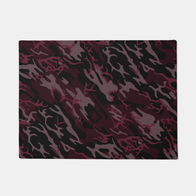 Dunkelrote Camouflage Fußmatte (Vorderseite)