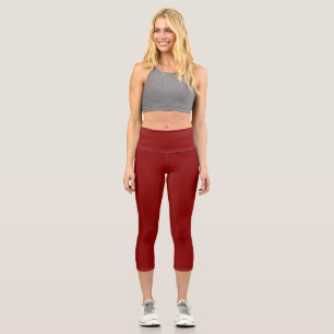 Dunkelrote Einheitsfarbe Capri Leggings