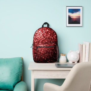 Dunkelrote falsche Glitter-Funkeln Bedruckter Rucksack