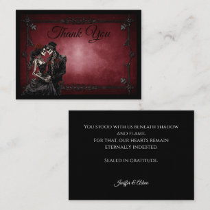 Dunkelrote Gothic-Alternative Halloween-Hochzeit Mitteilungskarte
