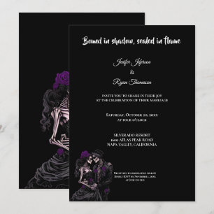 Dunkelrote gotische Halloween-Hochzeitseinladung Einladung