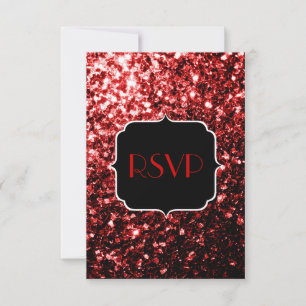Dunkelrote Imitate Glitzer Glitzern Glamour Sweet RSVP Karte