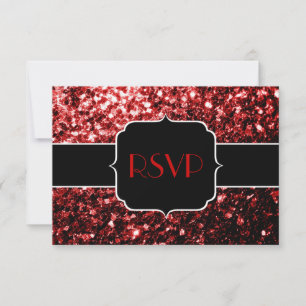 Dunkelrote Imitate Glitzer Glitzern Glamour Sweet RSVP Karte