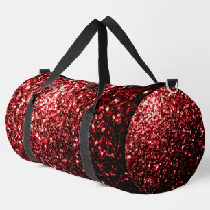 Dunkelrote Imitate Glitzern Glitzer Bling Duffle Bag