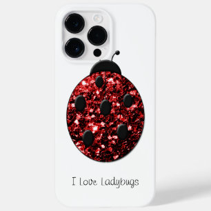 Dunkelrote Ladybug-Imitate Glitzer Glitzern Ihr Te Case-Mate iPhone 14 Pro Max Hülle