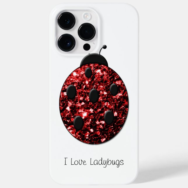 Dunkelrote Ladybug-Imitate Glitzer Glitzern Ihr Te Case-Mate iPhone Hülle (Rückseite)