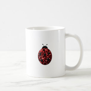 Dunkelrote Ladybug-Imitate Glitzer Glitzern Kaffeetasse