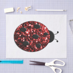 Dunkelrote Ladybug-Imitate Glitzer Glitzern Seidenpapier