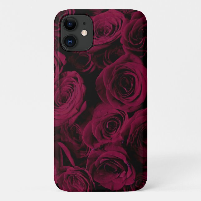 Dunkelrote magenta burgundy-Rose Case-Mate iPhone Hülle (Rückseite)