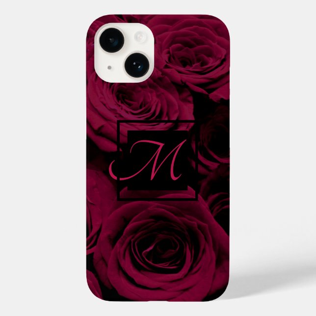 Dunkelrote magenta burgundy-Rose Case-Mate iPhone Hülle (Rückseite)