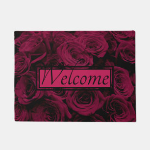 Dunkelrote magenta burgundy-Rose Fußmatte