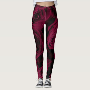 Dunkelrote magenta burgundy-Rose Leggings
