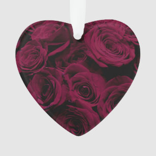 Dunkelrote magenta burgundy-Rose Ornament