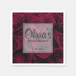 Dunkelrote magenta burgundy-Rose Serviette