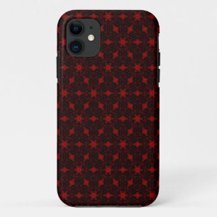 Dunkelrote, moderne Blumengrafik nahtlos iPhone 11 Hülle