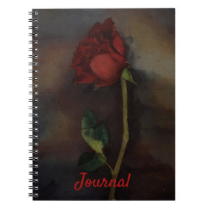 Dunkelrote Rose Gothic Style Kunstjournal Notizblock