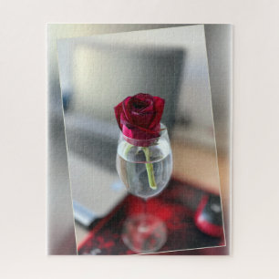 Dunkelrote Rose Puzzle