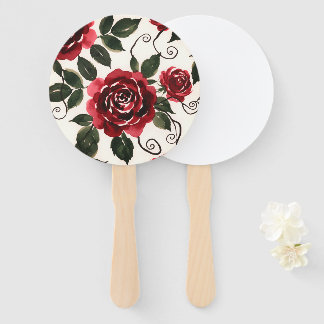 Dunkelrote Rosen Blumen-Set aus Fächern Fächer