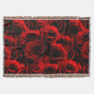 Dunkelrote Rosen für dich Decke