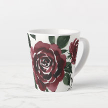 Dunkelrote Rosen Wasserfarbe Latte-Mug