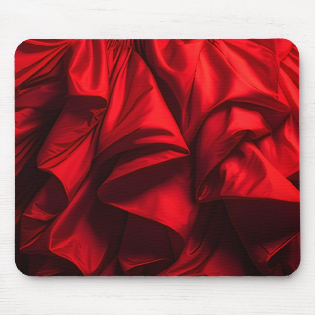 Dunkelrote Rüschen auf einem dicken Laptop-Desktop Mousepad (Vorne)