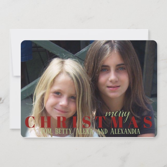 Dunkelrote Schneeflocke Doppelseitige Fotokarte Feiertagskarte (Vorderseite)