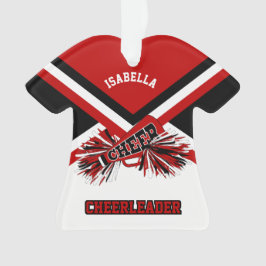 Dunkelrote, Schwarzweiss-Cheerleader Ornament